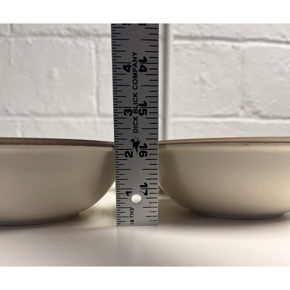 Dansk China SANTIAGO WHITE Cereal Bowl *NEW*  SET of 4 | Beige Body Tan Edge - Picture 11 of 14